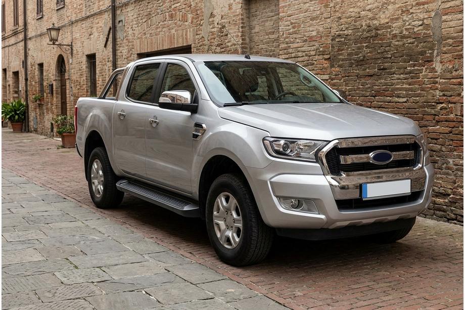 Ford Ranger 2011-2022 рр. Бокові пороги Allmond Black (2 шт., Алюміній) Image