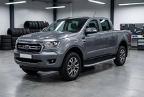 Ford Ranger 2011-2022 рр. Бокові пороги Tayga Grey (2 шт., алюміній) фото 1