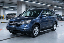 Honda CRV 2007-2011 рр. Бокові пороги Maydos V1 (2 шт., Алюміній ↗ нерж) фото 1