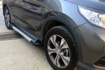 Honda CRV 2012-2016 рр. Бокові пороги Line (2 шт., Алюміній) фото 1