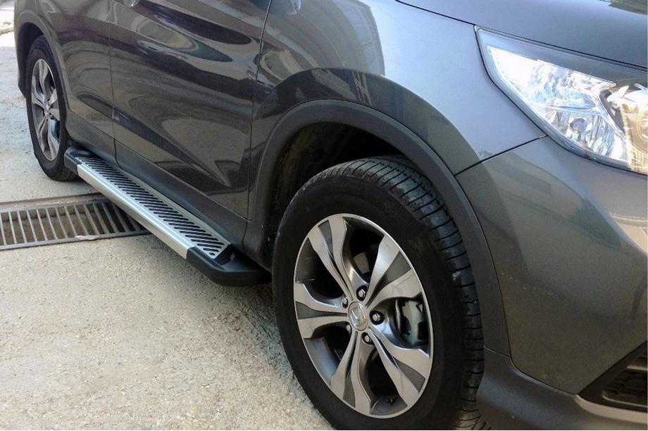 Honda CRV 2012-2016 рр. Бокові пороги Line (2 шт., Алюміній) Image