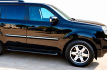 Honda Pilot 2008-2015 рр. Бокові пороги Allmond Black (2 шт., алюміній) фото 1