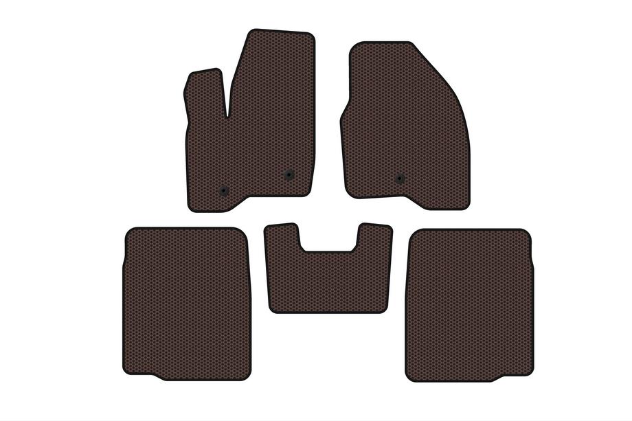 Ford Explorer 2011-2019 рр. Гумові килимки Carsuit (2 ряди, 2011-2015, коричневий) Фото 1