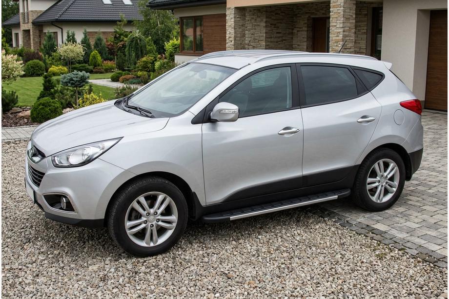 Hyundai IX-35 2010-2015 рр. Бокові пороги Duru (2 шт., Алюміній) Image