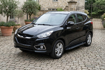 Hyundai IX-35 2010-2015 рр. Бокові пороги RedLine Black (2 шт., Алюміній) фото 1