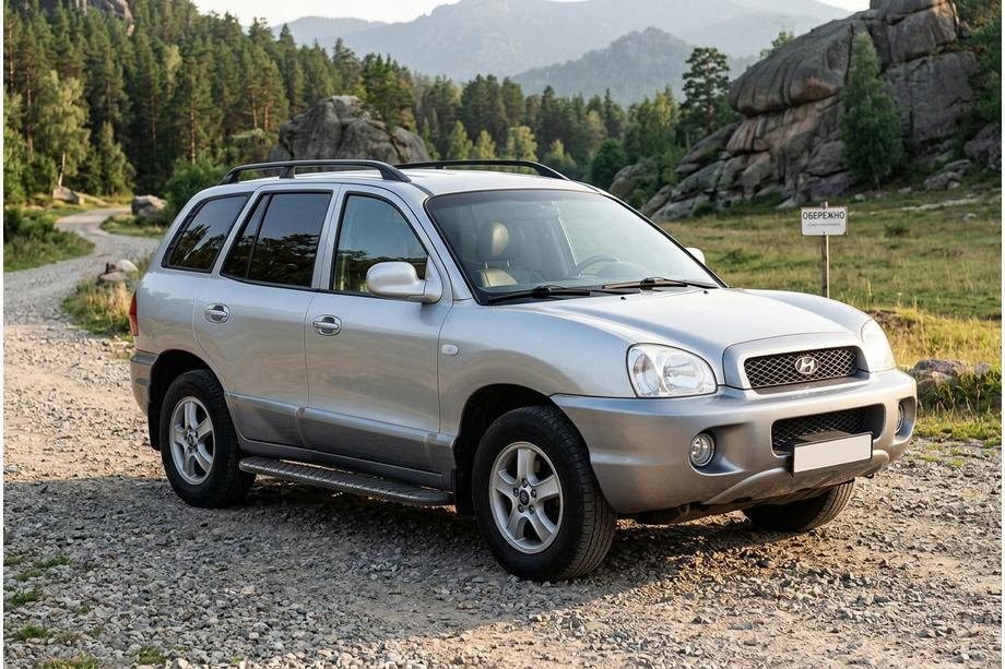 Hyundai Santa Fe 1 2000-2006 рр. Бокові пороги Bosphorus Black (2 шт., Алюміній) Фото 1