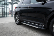 Hyundai Santa Fe 3 2012-2018 рр. Бокові пороги RedLine V1 (2 шт., Алюміній) фото 1