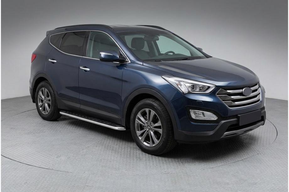 Hyundai Santa Fe 3 2012-2018 рр. Бокові пороги Maydos V1 (2 шт., Алюміній ↗ нерж) Image