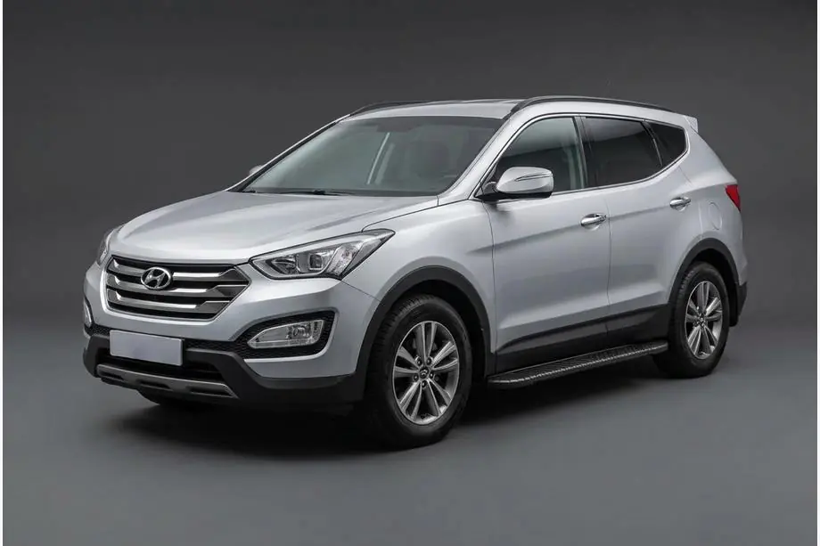 Hyundai Santa Fe 3 2012-2018 рр. Бокові пороги Bosphorus Black (2 шт., Алюміній) Фото 1