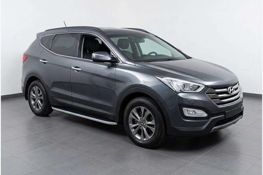 Hyundai Santa Fe 3 2012-2018 рр. Бокові пороги Tayga Grey (2 шт., алюміній) Фото 1