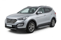 Hyundai Santa Fe 3 2012-2018 рр. Бокові пороги Rainbow (2 шт., Алюміній) фото 1