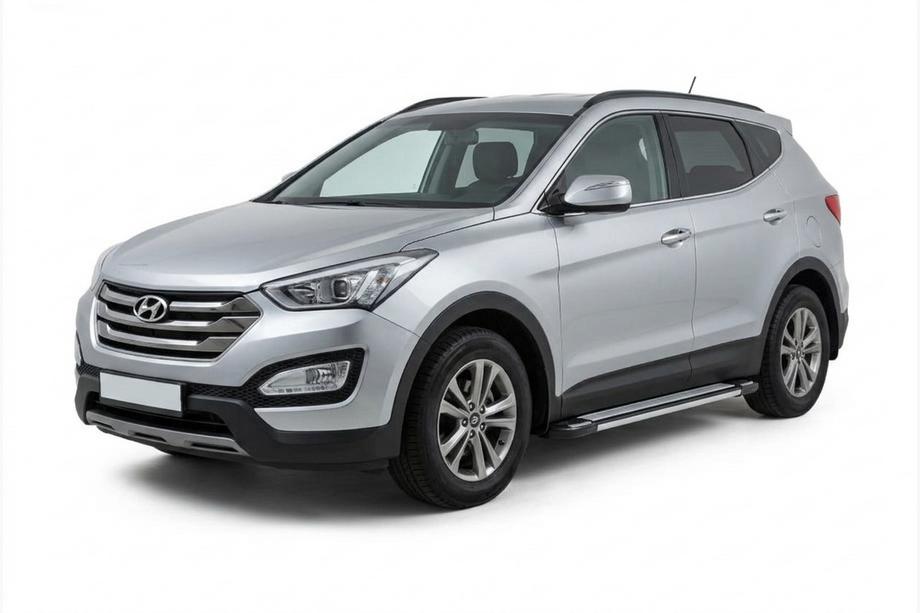 Hyundai Santa Fe 3 2012-2018 рр. Бокові пороги Rainbow (2 шт., Алюміній) Image