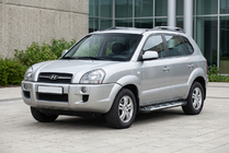Hyundai Tucson JM 2004- рр. Бокові пороги Sunrise (2 шт., Алюміній) фото 1