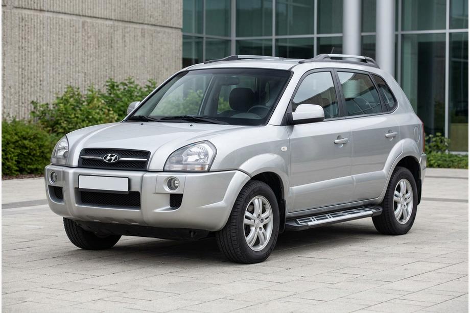 Hyundai Tucson JM 2004- рр. Бокові пороги Sunrise (2 шт., Алюміній) Image