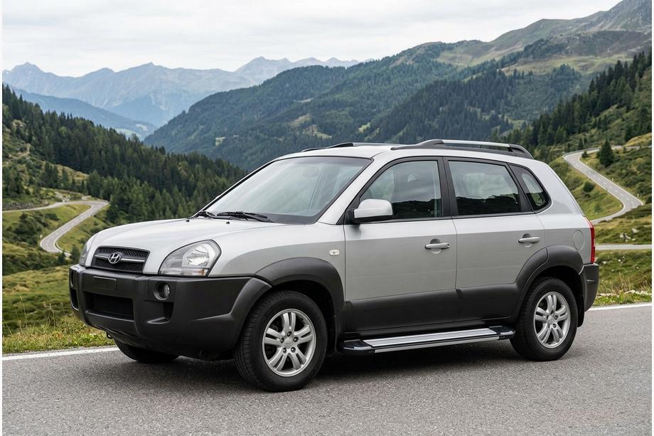 Hyundai Tucson JM 2004- рр. Бокові пороги Rainbow (2 шт., Алюміній) Image