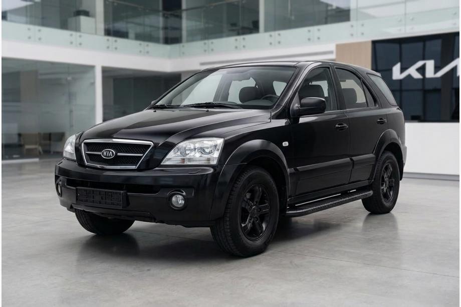 Kia Sorento I BL 2002-2009 рр. Бокові пороги Bosphorus Black (2 шт., Алюміній) Image