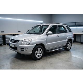 Бокові пороги Sunrise (2 шт., Алюміній) Kia Sportage 2004-2010 рр. фото 1