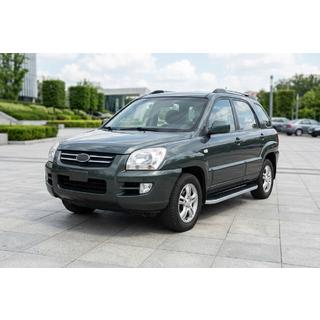 Бокові пороги Tayga Grey (2 шт., алюміній) Kia Sportage 2004-2010 рр. фото 1