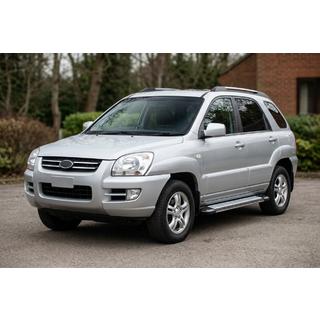 Бокові пороги Rainbow (2 шт., Алюміній) Kia Sportage 2004-2010 рр. фото 1