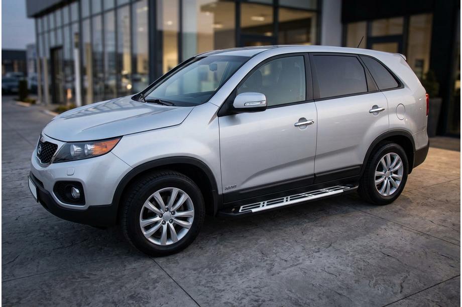 Kia Sorento II XM 2009-2014 рр. Бокові пороги Sunrise (2 шт., Алюміній) 2013-2016 Image