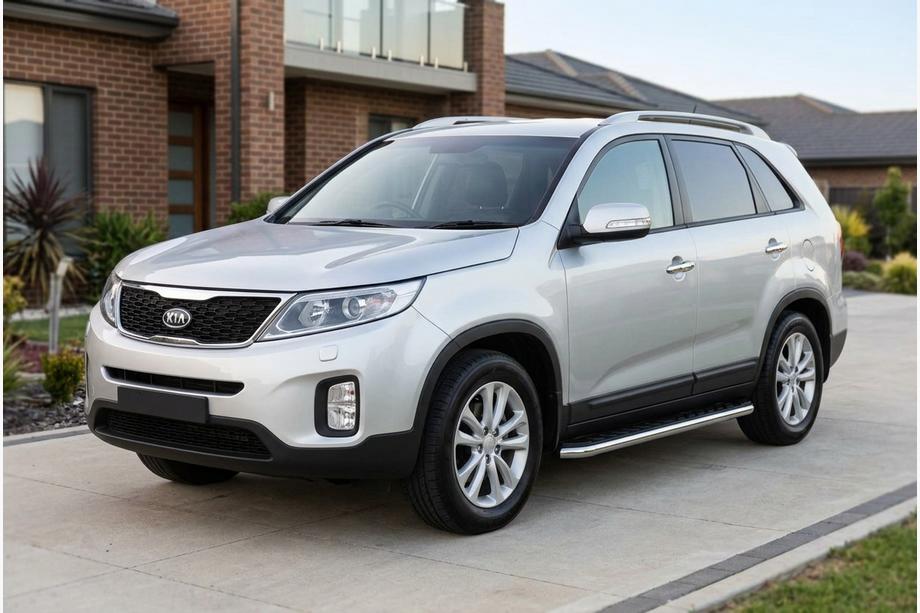 Kia Sorento II XM 2009-2014 рр. Бокові пороги Maydos V1 (2 шт., Алюміній ↗ нерж) Image