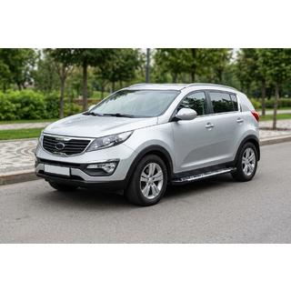 Бокові пороги Sunrise (2 шт., Алюміній) Kia Sportage 2010-2015 рр. фото 1