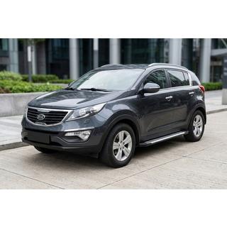 Бокові пороги Line (2 шт., Алюміній) Kia Sportage 2010-2015 рр. фото 1