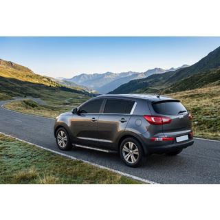 Бокові пороги Duru (2 шт., Алюміній) Kia Sportage 2010-2015 рр. фото 1
