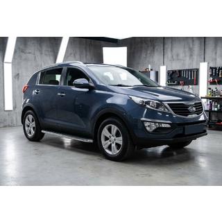 Бокові пороги Maydos V1 (2 шт., Алюміній) Kia Sportage 2010-2015 рр. фото 1