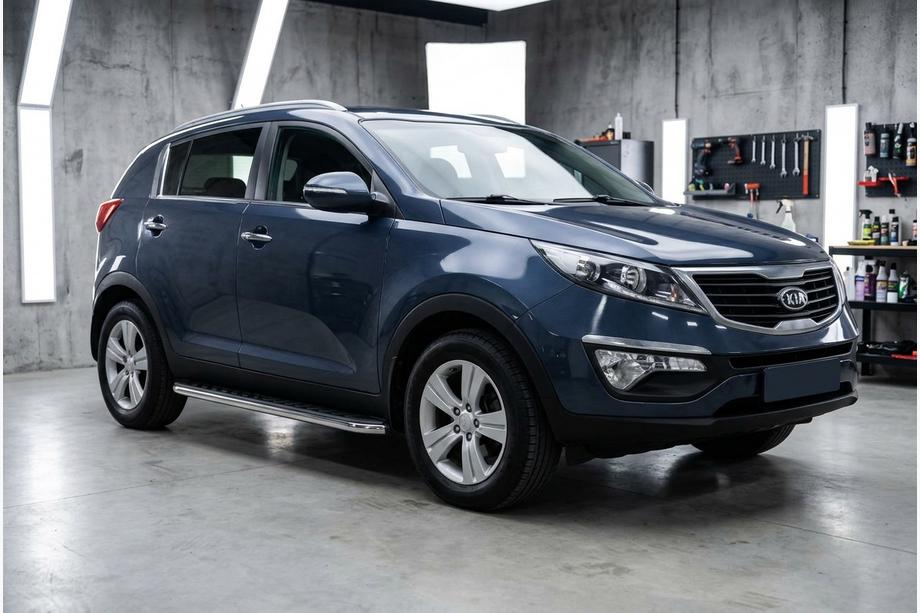 Kia Sportage 2010-2015 рр. Бокові пороги Maydos V1 (2 шт., Алюміній) Image