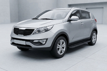 Kia Sportage 2010-2015 рр. Бокові пороги Bosphorus Black (2 шт., Алюміній) фото 1