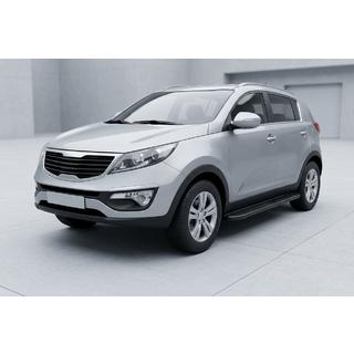 Бокові пороги Bosphorus Black (2 шт., Алюміній) Kia Sportage 2010-2015 рр. фото 1