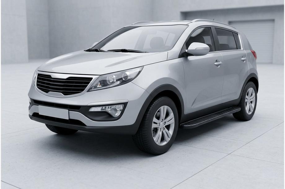 Kia Sportage 2010-2015 рр. Бокові пороги Bosphorus Black (2 шт., Алюміній) Image