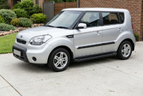 Kia Soul I 2008-2013 рр. Бокові пороги Allmond Black (2 шт., Алюміній) фото 1