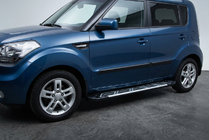 Kia Soul I 2008-2013 рр. Бокові пороги Sunrise (2 шт., Алюміній) фото 1