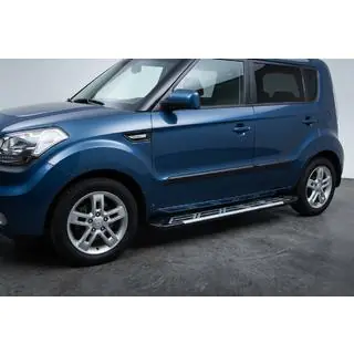 Бокові пороги Sunrise (2 шт., Алюміній) Kia Soul I 2008-2013 рр. фото 1