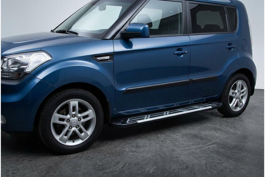 Kia Soul I 2008-2013 рр. Бокові пороги Sunrise (2 шт., Алюміній) Image
