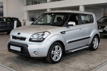 Kia Soul I 2008-2013 рр. Бокові пороги Line (2 шт., Алюміній) фото 1