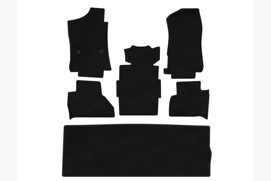 Cadillac Escalade 2014-2020 рр. Килимки текстильні Classic (3 ряди, чорний) Image