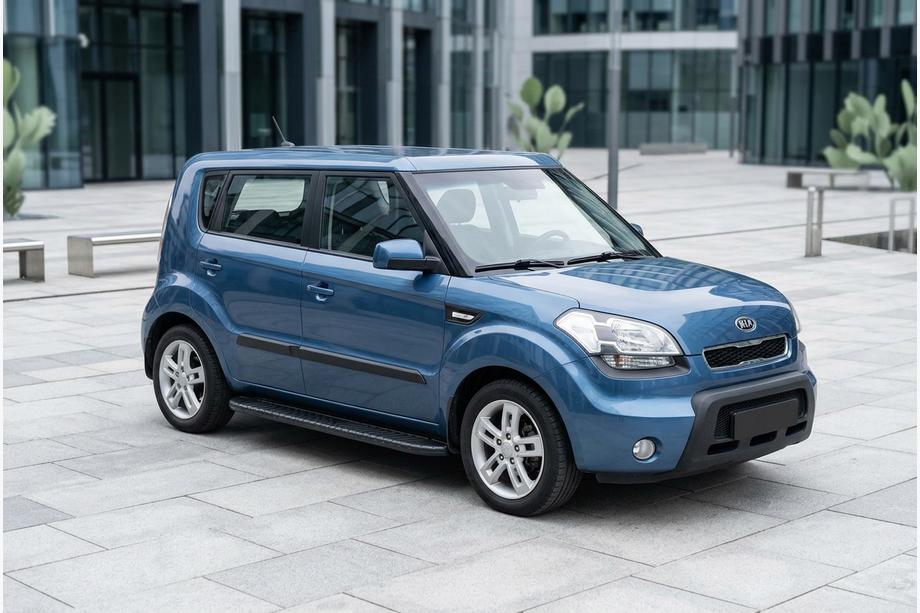 Kia Soul I 2008-2013 рр. Бокові пороги Bosphorus Black (2 шт., Алюміній) Image