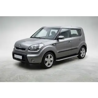Бокові пороги Tayga Grey (2 шт., алюміній) Kia Soul I 2008-2013 рр. фото 1