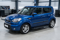 Kia Soul I 2008-2013 рр. Бокові пороги RedLine Black (2 шт., Алюміній) фото 1