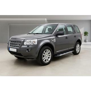 Бокові пороги Sunrise (2 шт., Алюміній) Land Rover Freelander II 2006-2014 рр. фото 1