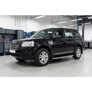 Бокові пороги Maydos V1 (2 шт., Алюміній ↗ нерж) Land Rover Freelander II 2006-2014 рр. фото 1