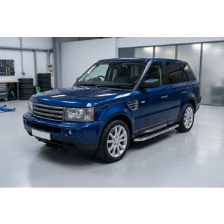 Бокові пороги Maydos V1 (2 шт., Алюміній ↗ нерж) Range Rover Sport 2005-2013 рр. фото 1