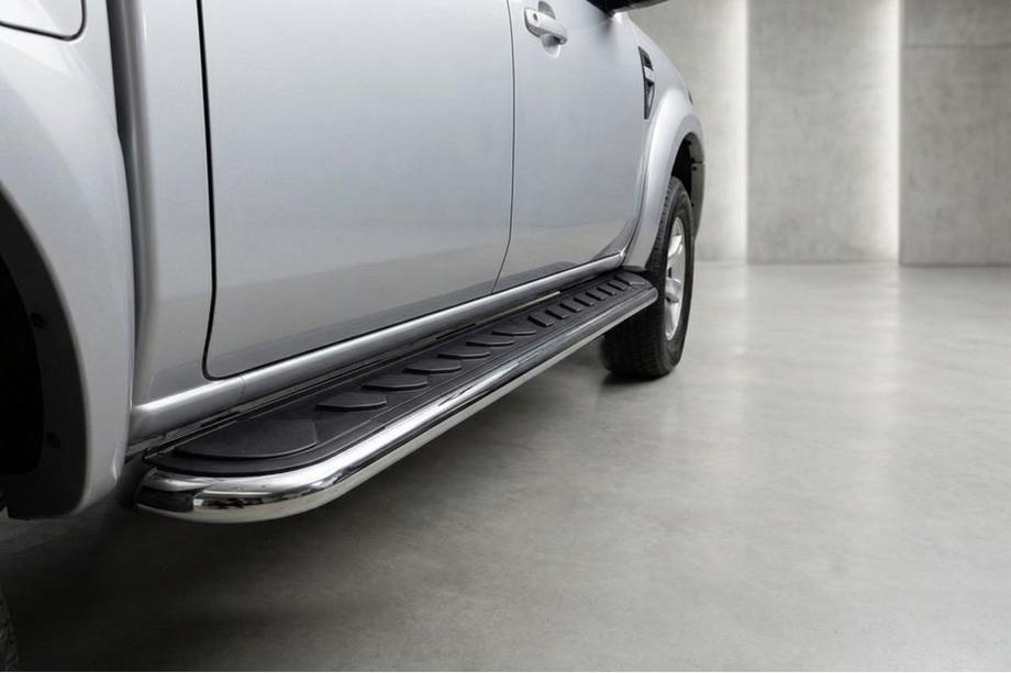 Mazda BT-50 2007-2012 рр. Бокові пороги Maydos V1 (2 шт., Нерж) Image