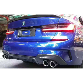 Дифузор заднього бампера (для M-Sport 2018-2022, під прямокутні насадки, ABS) фото 1