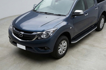 Mazda BT-50 2012- рр. Бокові пороги Tayga (2 шт., Алюміній) фото 1