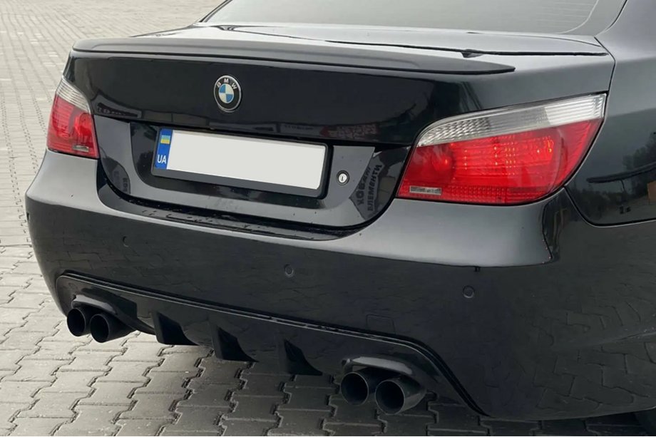 BMW 5 серія E60/E61 2003-2010 рр. Дифузор заднього бампера (для M-Sport, ABS) Фото 1