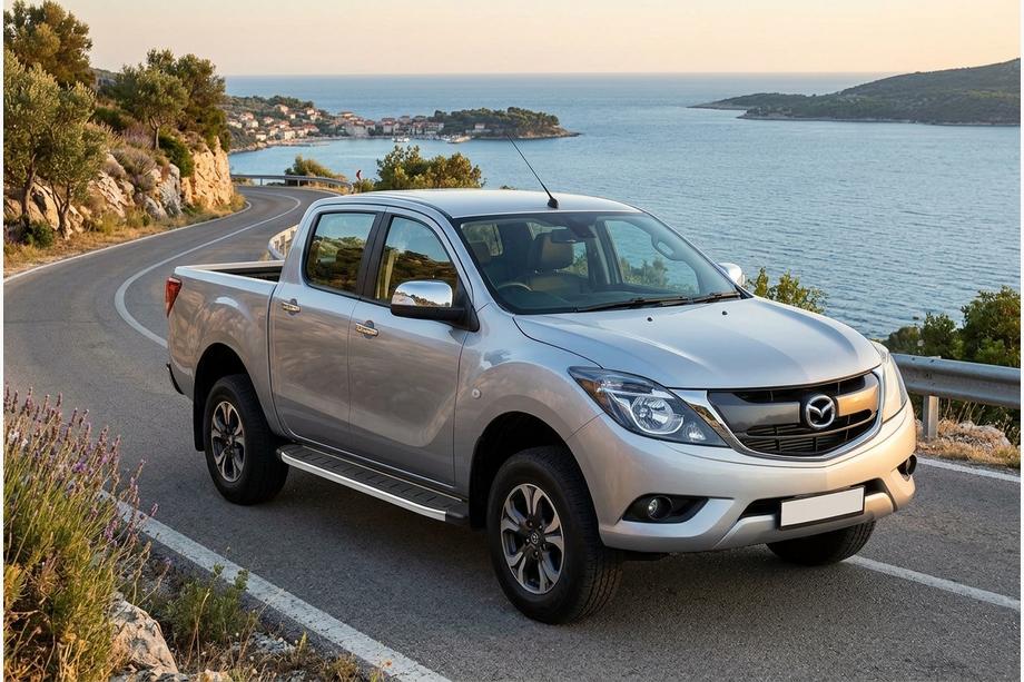 Mazda BT-50 2012- рр. Бокові пороги Fullmond (2 шт, алюм.) Image
